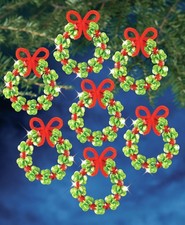 The Beadery Holiday Beaded Ornament Kit-Evergreen Wreath Makes 6