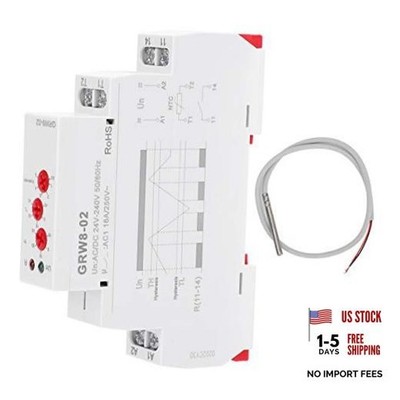 Digital Temperature Controller Thermostat, AC/DC 24V-240V DIN Rail Mount with