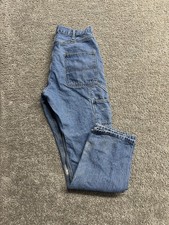Vintage 90s Y2K Unbranded baggy wide leg carpenter jeans painter 33x34 Grunge