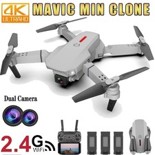 Faltbar WIFI FPV Drohne Mit-4K Kamera Mini Selfie Quadrocopter RC Drone 3 Akkus