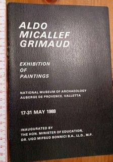 MALTA ALDO MICALLEF GRIMAUD EXHIBITION OF PAINTINGS BROCHURE 1988