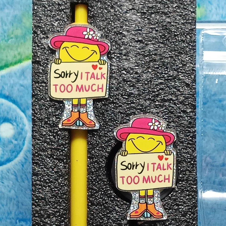 Divertido carrete de insignia retráctil enfermera Sorry I Talk demasiado clip soporte de identificación EMT regalo Foto 2 de 4