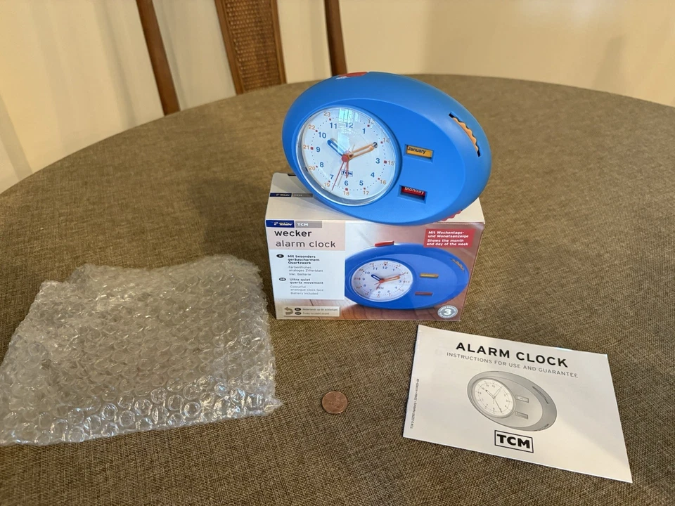 Tchibo Alarm Clock w/ Month & Day Display NEW TCM Hamburg Germany - Image 3 of 4