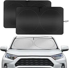 2 Pack Car Windshield Sun Shade, 240T Thickene Size: 2Pcs windshield sun shade