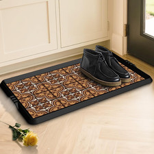 Decorative Boot Tray Shoe Mat Rubber Storage Waterproof Non Slip Entryway 16x28