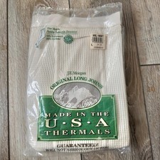 Vintage J.E. Morgan Original Long Johns Thermal Drawer Waffle Knit L New Sealed