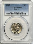 1913 Toned Buffalo Nickel Type 1 PCGS MS66