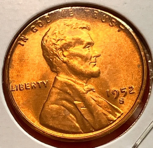 1952-S Lincoln Wheat Cent Penny GEM RED BU From an Original Bank Roll