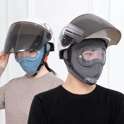 Full Face Windproof Ski Mask with Anti-Fog HD Goggles for Winter Cycling