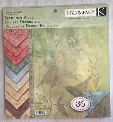 K&CO ''SUSAN WINGET NATURE'' 12x12 CARDSTOCK Dbl-side 36 Sheets NEW HTF (PA32)