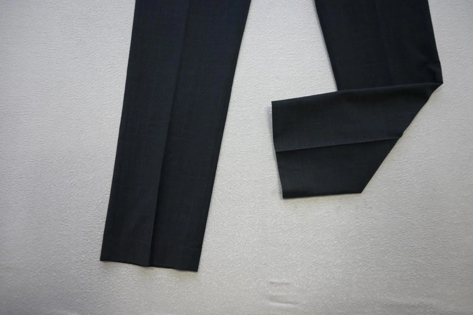 Penguin Munsingwear Dark Gray Plaid Dress Pants Stretch Flat Mens Size 31 x 32 - Image 3 of 4