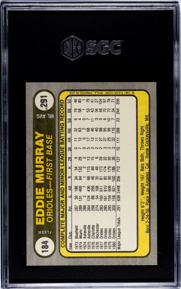 Lote de 28 tarjetas Eddie Murray 1979-2024 Fleer Donruss Topps SGC EX insertos patio Foto 3 de 4