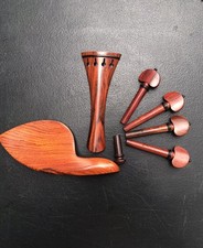 High quality Rosewood 4/4 Violin Parts Pegs Tailpiece Chin rest Full Set A1