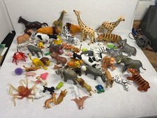 Large Lot 60+ Plastic Rubber Toy Animals Zoo ...