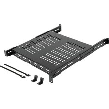 1U 4-Post Vented Server Rack Mount Shelf,13.8in Deep with Adjustable Depth 13...
