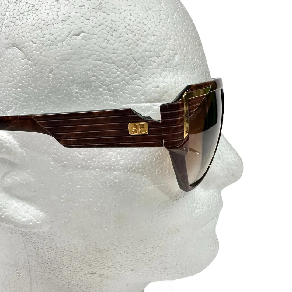 Vintage Courreges France Brown/Gold Accent Paris Sunglasses - Image 3 of 4