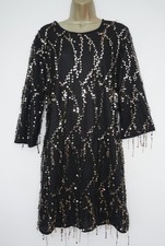 BOOHOO BLACK SEQUIN SHIFT DRESS SIZE 22 XMAS PARTY