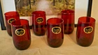 Anchor Hocking Royal Ruby Roly Poly Juice glasses (set of 6) vintage with tags