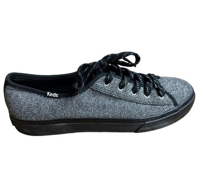 Keds Size 9 Double Up Metallic Silver Sweatshirt Sneakers Womens Shoes