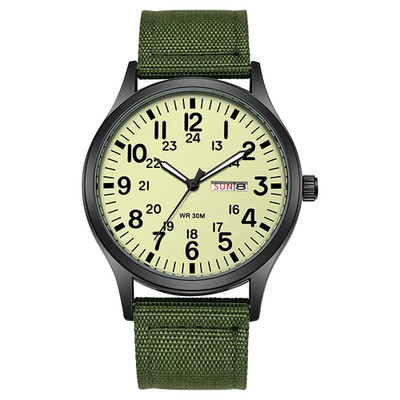 2024 Field Watch leicht ablesbares Stoffarmband 24 Stunden Anzeige Quarzwerk