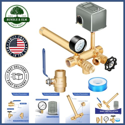 #ad #ad Well Pressure Tank Tee Kit with Pressure Switch Gauge Ball Valve amp; Valves $96.02