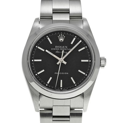 ROLEX Air King 14000 Black Case Size 34 x 34 mm Men's Used Watch #54444