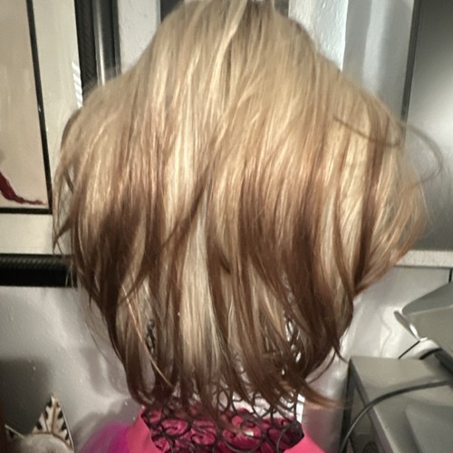 Women’s Short Layered Straight Synthetic Wig, Blonde/Light Brown, Clip-In