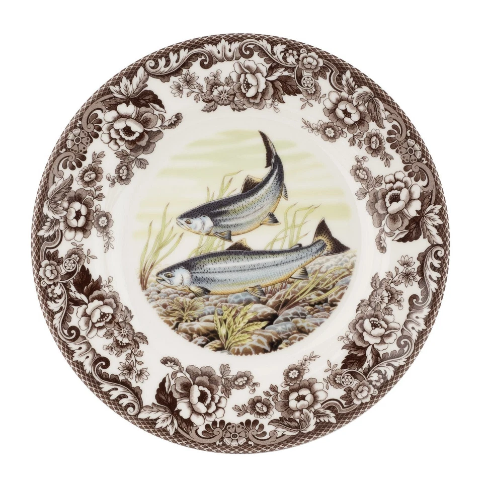 Spode Woodland Pacific Salmon: NEW Salad Plate 7 3/4" BRAND NEW