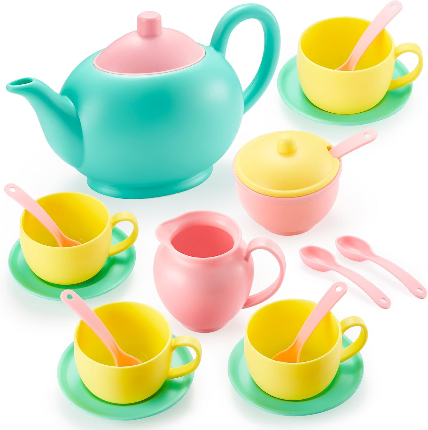 Role Play Fun Tea Party Set - Food Accessories| BPA and Phthalates Free Plastic Te