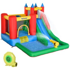 6-in-1 Water Play Structure Inflatable with Slide Climber Pool