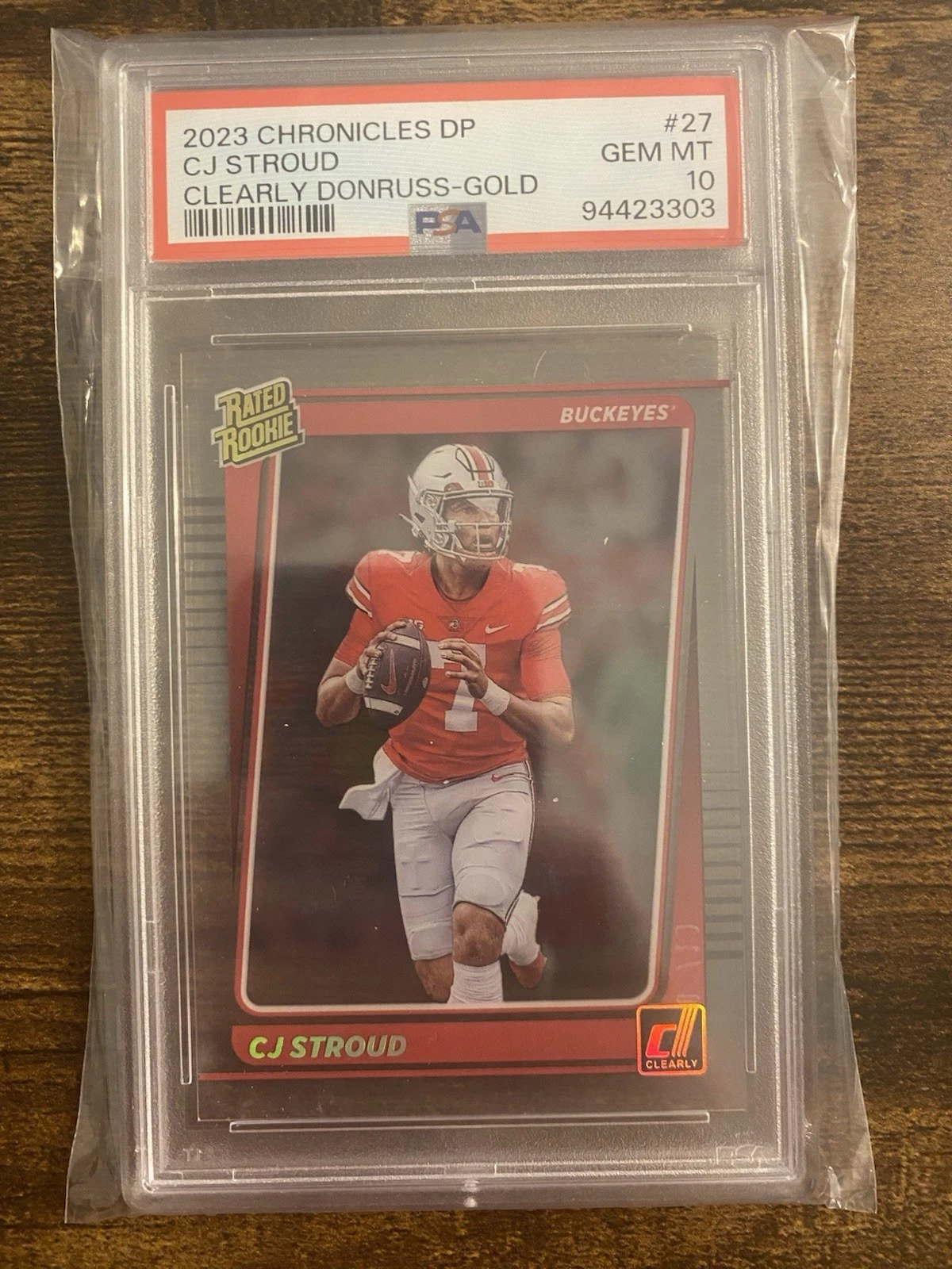 CJ Stroud Panini Chronicles Draft Picks Clearly Donruss #27 Gold