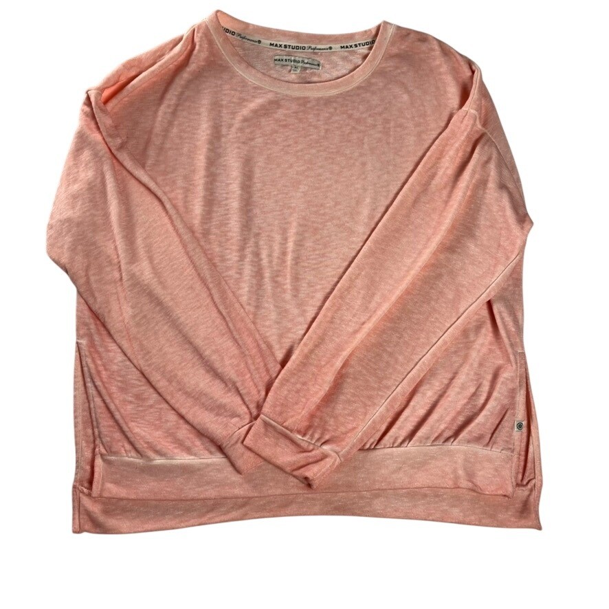 Max Studio Performance Peach Heathered Dolman Sle… - image 1