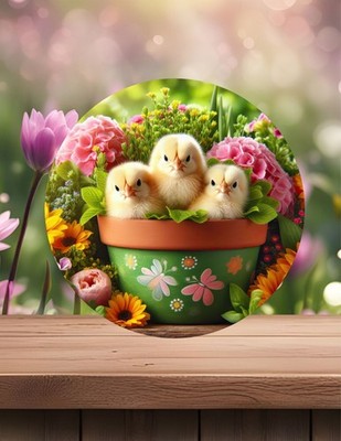 Easter~ Chicks~ 10 inch~ Metal~ Round ~Sign~ FREE shipping~ CHOICE~ Gifts