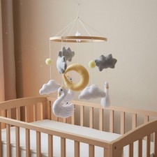 Mobile Bébé Nuages et Cygnes Apaisant Mobile de Berceau Nuageux pour Enfants