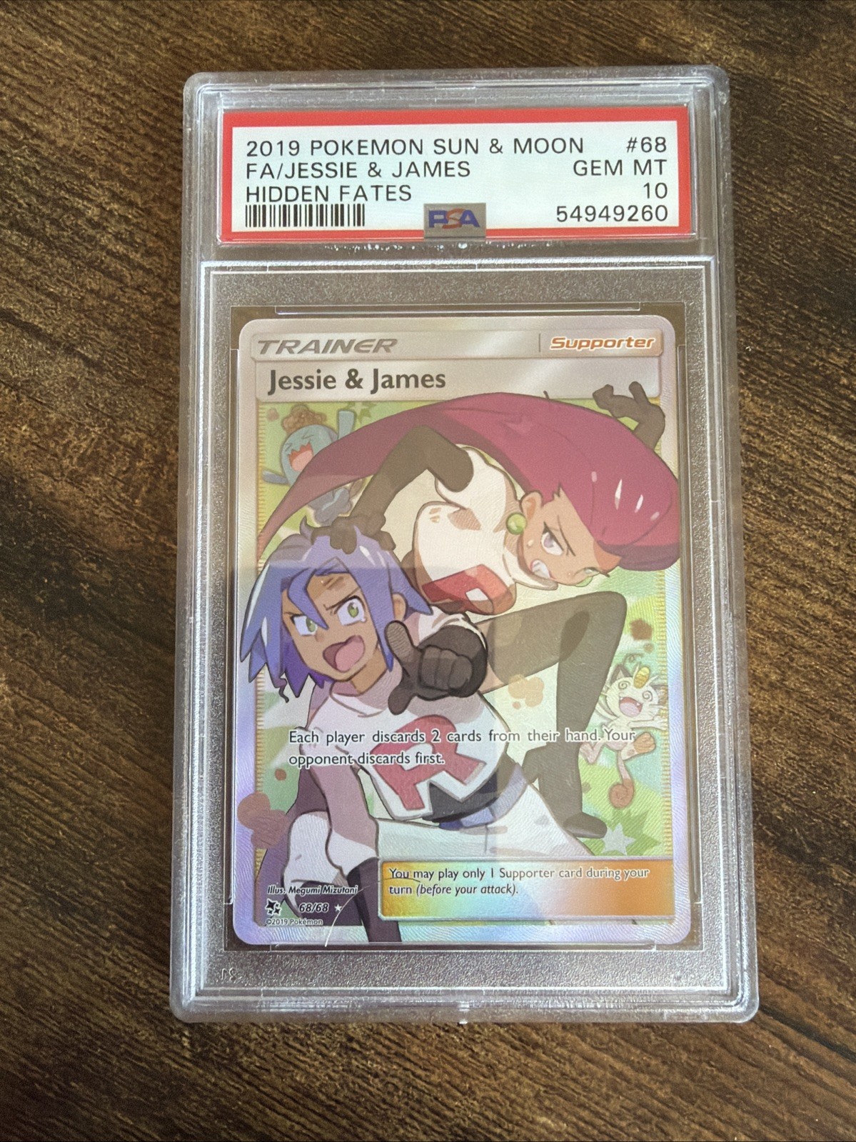 Pokemon Jessie & James Hidden Fates Full Art #68 PSA 10 Gem Mint