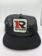Vintage Black Ryder Trucks LOGO Full Mesh Trucker Hat Made in USA SnapBack Cap