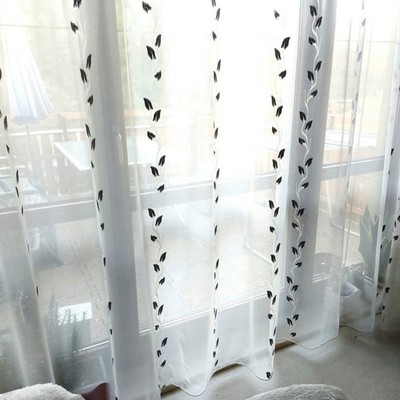 elegante sekt Organza grau bestickt Sherlèy Stores + Bleiband bis 2,80 m H