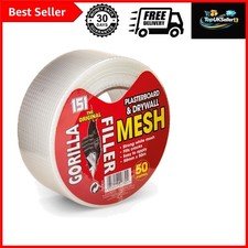 Plasterboard & Drywall Mesh Tape | Fills Cracks - Easy to Apply Self Adhesive...