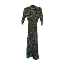 Alex & Parker Leopard Animal Print Shirt Dress Midi Button Down Size Medium