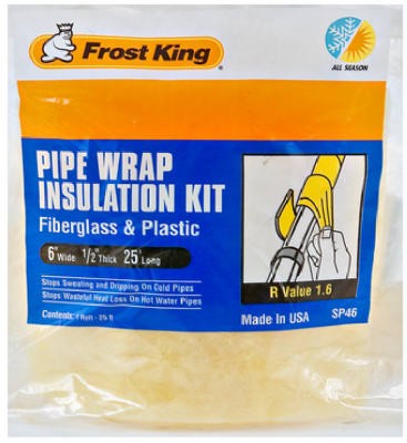 12 Pack 6-Inch x 25-Ft. Fiberglass Pipe Wrap Insulation Kit SP46