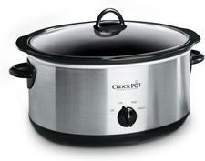 Crock-Pot 7 Quart Oval Manual Slow Cooker, Stainless Steel (SCV700-S-BR), Versat