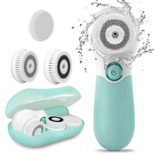 Facial Cleansing Brush Electric Facial Exfoliating Massage Brush with 3 Cleanser