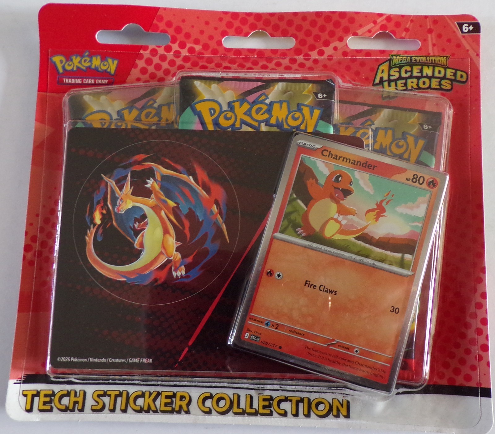 Pokémon TCG Mega Evolution Ascended Heroes Tech Sticker Collection Charmander