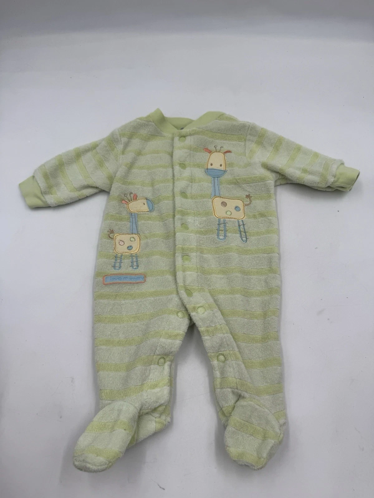 Baby Boy Clothes Vintage Carter's Newborn Terry Cloth Giraffe Footed Outfit