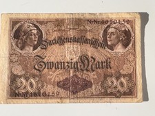 1914 Germany 20 Mark Banknote Darlehnskassenschein WWI Era Reich Treasury