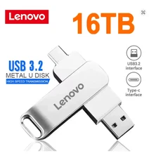 Lenovo USB 3.0 Type-C Flash Drive High Speed Metal Pen Drive 16TB Memory Stick