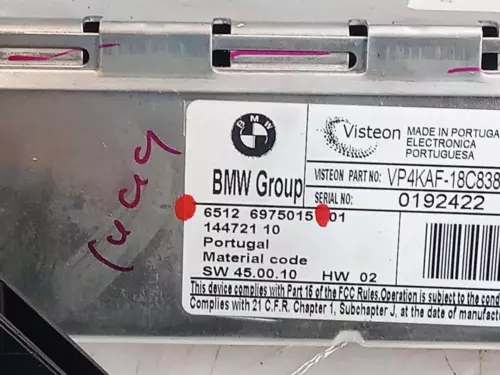 65126975015 Sistema Audio/Radio Cd para BMW SERIE 1 BERLINA (E81/E87) 118 523692 - Imagen 4 de 10
