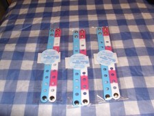 6 Blue and Pink Silicone Bracelets style it with POP IT Charms