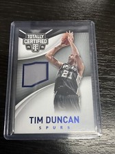 2014-15 Panini Totally Certified Tim Duncan /199 Blue Game Used Jersey Spurs HOF