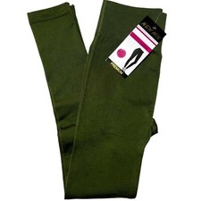NWT New Mix Fleece Lined Hi Rise Full Length Seamless Leggings Olive Women s OS